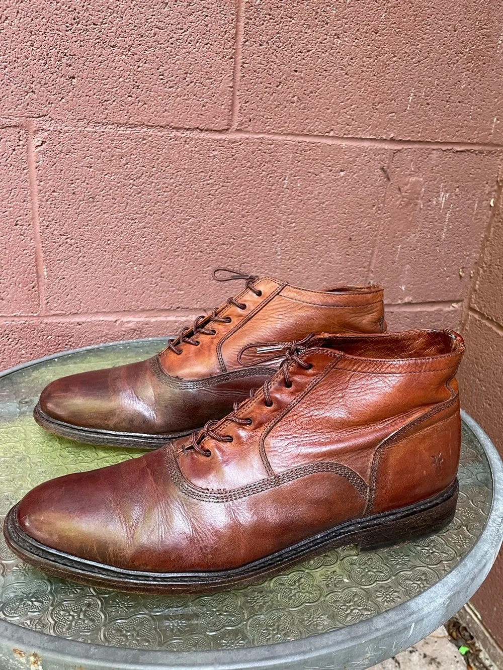 Frye Brown Leather Vintage Chukka Ankle Boots Size 9.5 D